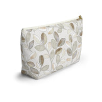 Cherry Plum Leaves Accessory Pouch w T-bottom in Brown